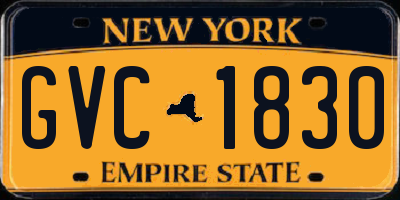NY license plate GVC1830