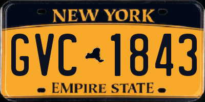 NY license plate GVC1843