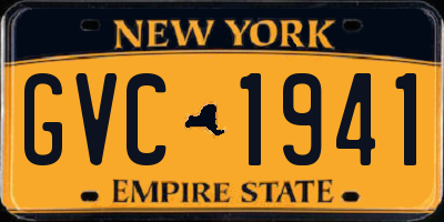 NY license plate GVC1941