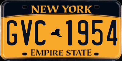 NY license plate GVC1954