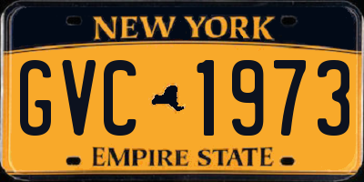 NY license plate GVC1973