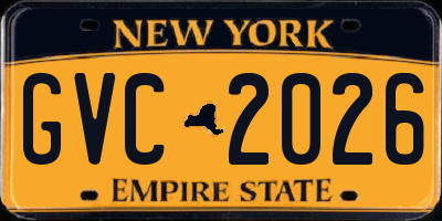 NY license plate GVC2026