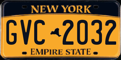 NY license plate GVC2032