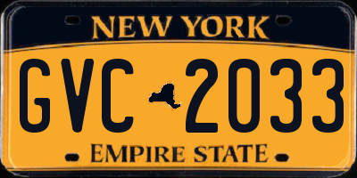 NY license plate GVC2033