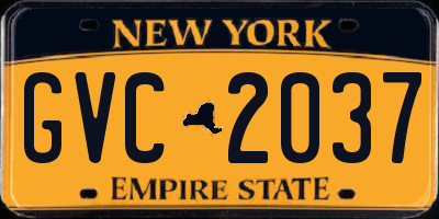 NY license plate GVC2037