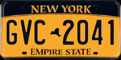 NY license plate GVC2041