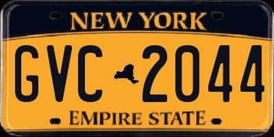 NY license plate GVC2044