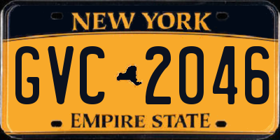 NY license plate GVC2046