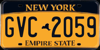 NY license plate GVC2059