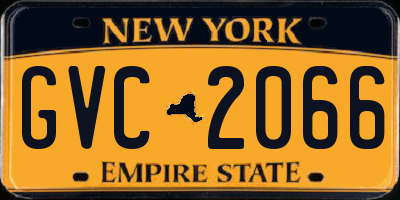 NY license plate GVC2066