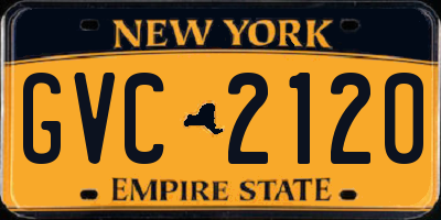 NY license plate GVC2120