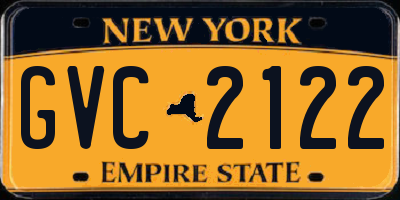 NY license plate GVC2122