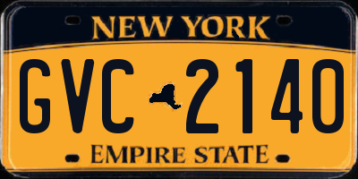NY license plate GVC2140
