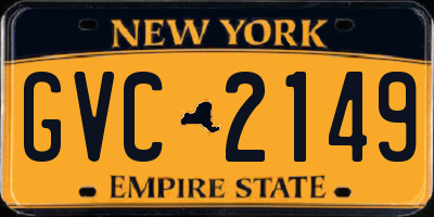 NY license plate GVC2149