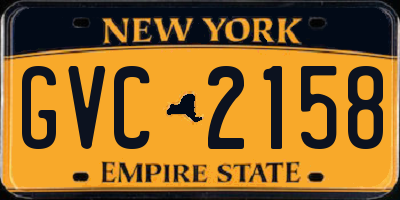 NY license plate GVC2158