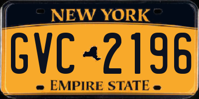 NY license plate GVC2196