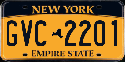 NY license plate GVC2201