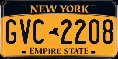 NY license plate GVC2208