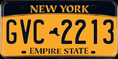 NY license plate GVC2213