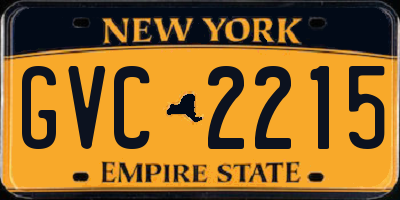 NY license plate GVC2215