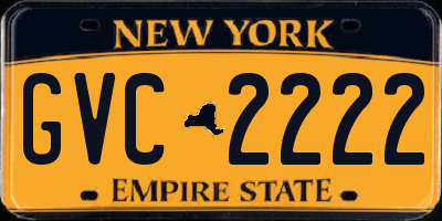 NY license plate GVC2222