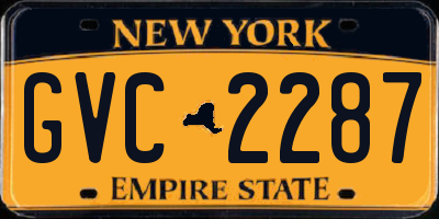 NY license plate GVC2287