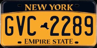 NY license plate GVC2289