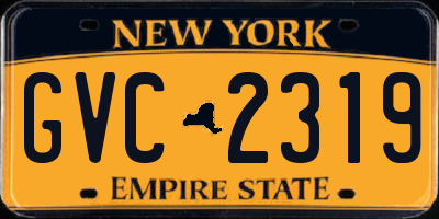NY license plate GVC2319