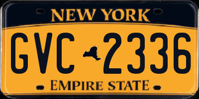 NY license plate GVC2336