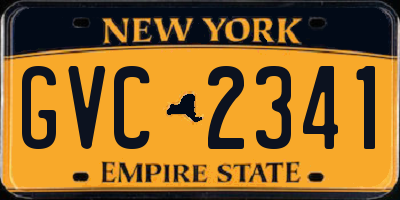 NY license plate GVC2341