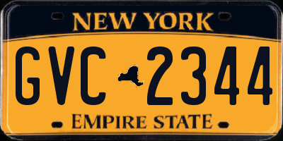 NY license plate GVC2344