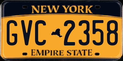 NY license plate GVC2358