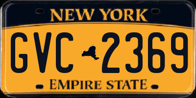 NY license plate GVC2369