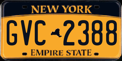 NY license plate GVC2388