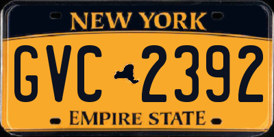 NY license plate GVC2392