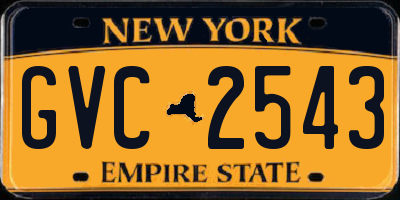 NY license plate GVC2543