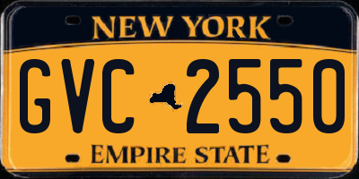 NY license plate GVC2550