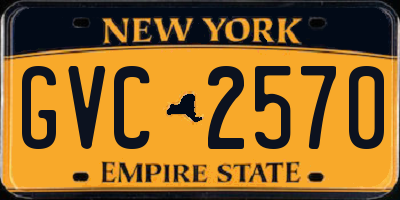 NY license plate GVC2570