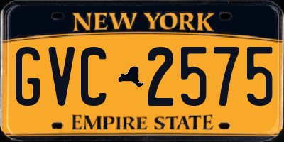 NY license plate GVC2575