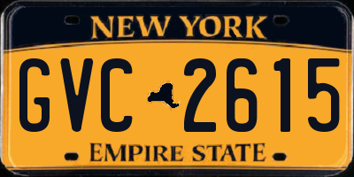 NY license plate GVC2615
