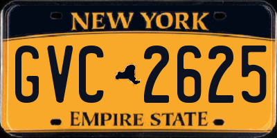 NY license plate GVC2625