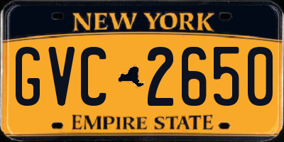 NY license plate GVC2650