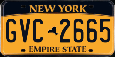 NY license plate GVC2665