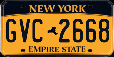 NY license plate GVC2668