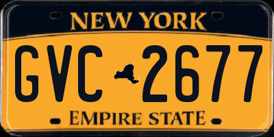 NY license plate GVC2677