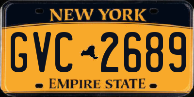 NY license plate GVC2689