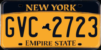 NY license plate GVC2723