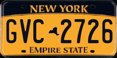 NY license plate GVC2726