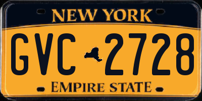 NY license plate GVC2728