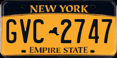 NY license plate GVC2747